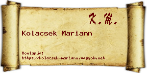 Kolacsek Mariann névjegykártya