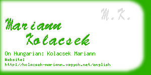 mariann kolacsek business card